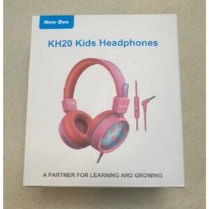 New Bee KH20 Kids Headphones Pink With Mic & Volume Limit